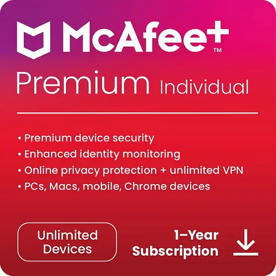 McAfee – McAfee+ Premium (Unlimited Devices) Individual Antivirus and Internet Security Software