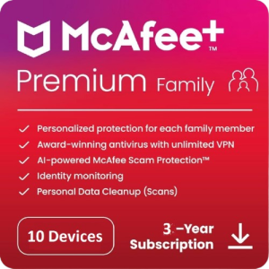 McAfee Family Plan 10 Devices – 3 Years