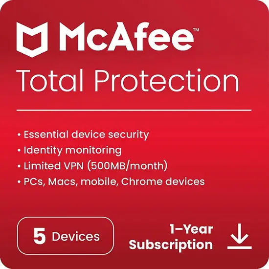 McAfee – Total Protection (5 Device) Antivirus & Internet Security